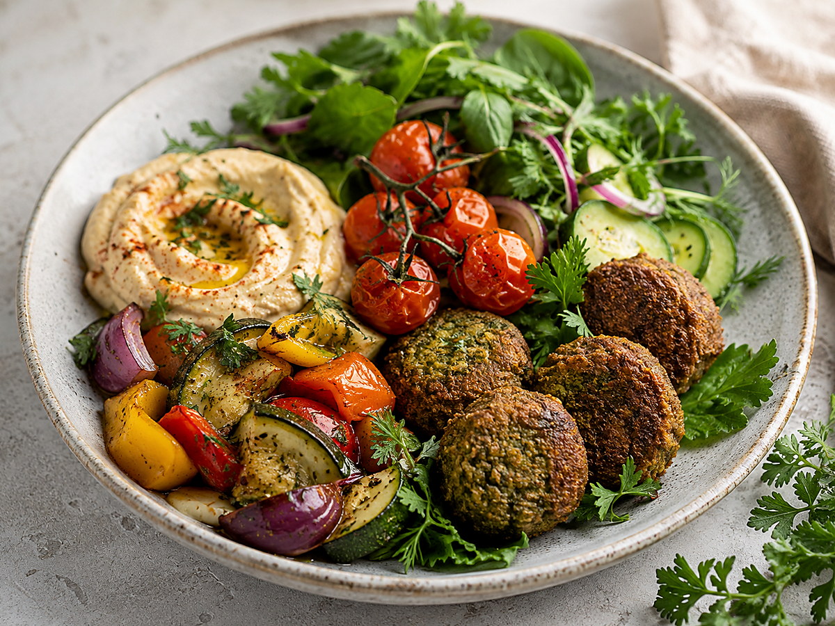 Киноа с запечёнными овощами